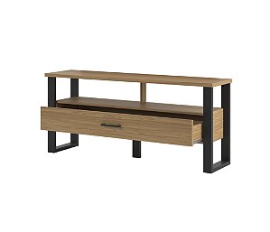 RACK INDUSTRIAL 140CM C/ 1 GAVETA - FREIJO/PRETO FOSCO