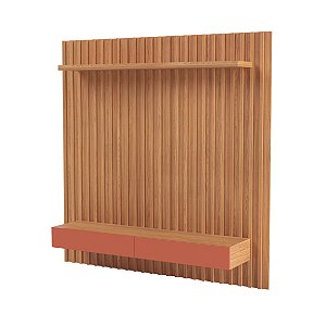 Painel suspenso ripado c/ 2 gavetas - diversos tamanhos - freijó/off white - dalla costa