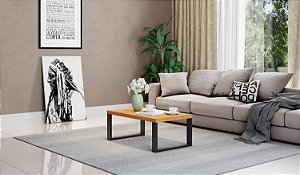 Mesa de canto industrial - freijó/preto fosco ou off white/freijó - pradel