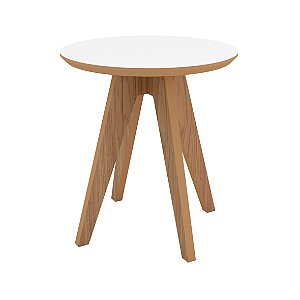 Mesa de canto retrô 60cm e 50cm - freijó/off white - dalla costa