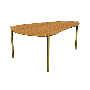 Mesa de centro 90X60 com pé metálico - freijó - dalla costa