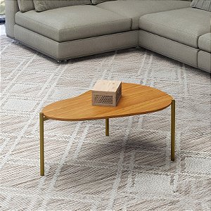 Mesa de centro 75X75 com pé metálico - freijó - dalla costa