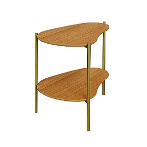 Mesa de centro 60X60 com pé metálico - freijó - dalla costa