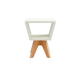 Mesa de canto angular – off white/freijó - dalla costa