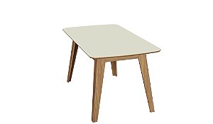 Mesa retrô 160cm - off white/freijó - dalla costa