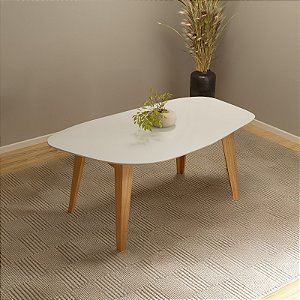 Mesa de jantar Orgânica – off white/freijó - dalla costa