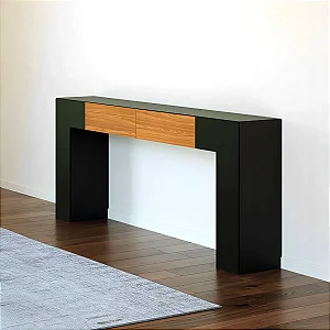 Aparador 180cm – preto fosco/freijó - dalla costa