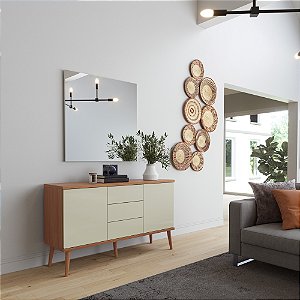 Painel Decorativo espelhado quadrado 90cm – off white - dalla costa