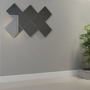Painel Decorativo 3D losango (espelhado) – off white - dalla costa