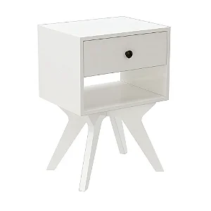 Cabeceira - Criado Mudo retrô com 1 gaveta – off white ou freijó - dalla costa