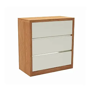 Cômoda 3 gavetas – freijó/off white ou somente off white - dalla costa