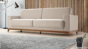 Estofado Sofá MH-4168 - herval - 2 lugares com 2 braços e pé de madeira - tecido C1