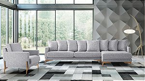 Estofado Sofá MH-4208 - com USB, chaises, poltronas, módulos soltos e banquetas - herval