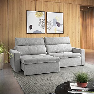 Estofado Sofá MH-4215 – Chaise Long Retrátil - com ou sem USB - herval