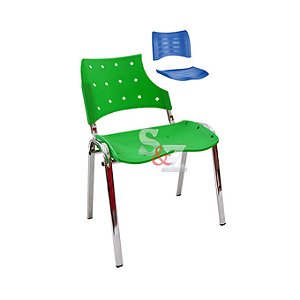 Cadeira Fixa 4 Pés Base Cromada Colorida – Master