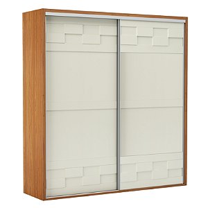 roupeiro dalla costa 223cm - detalhe 3D quadriculado com e sem espelho