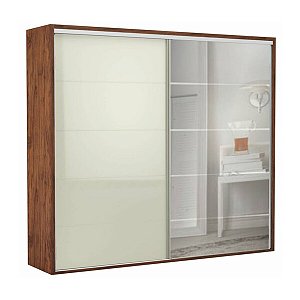 Roupeiro Dalla Costa 267cm - com e sem espelho - porta lisa em placas