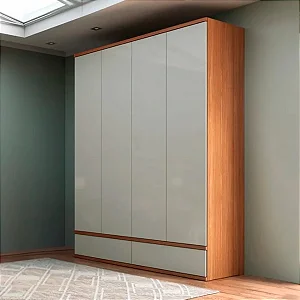 roupeiro 180cm 4 portas de giro com click e 2 com click - dalla costa pradel