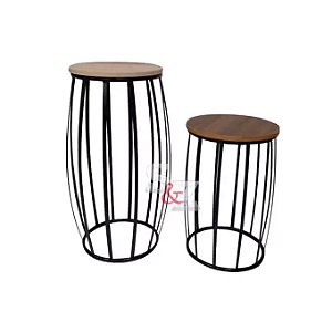 Aparador Barril – Estrutura Tubo Redondo e Ferro Chato com Tampo MDF 15mm