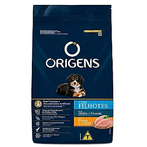 Ração Origens Filhotes Médio e Grande Sabor: Frango e Cereais