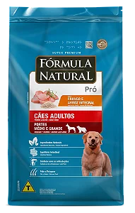 Fórmula  Natural Pró para Cães Adultos Médio e Grande Porte Sabor Frango e Arroz Integral