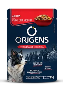 Sachê Origens Cães Adultos Sabor de Carne com Abóbora 85g