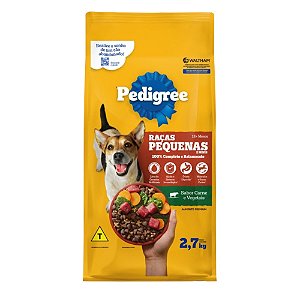 Pedigree adulto raças pequenas e minis 900g sabor carne e vegetais