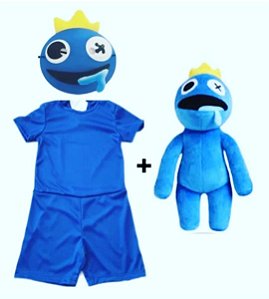 Fantasia Infantil Boneco Azul Babão Blue Roblox Com Máscara - G 9