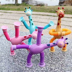 Kit 4 Girafinhas led Divertida Melman Brinquedo Infantil sensorial
