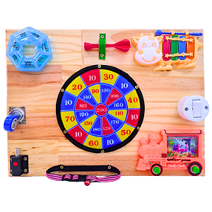 Painel Sensorial Montessori 8 Atividades Educativas 30x40cm