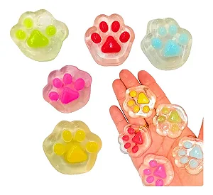 Kit 5 Mini Taba Squish Patinhas Cachorro Kawaii Tik Tok