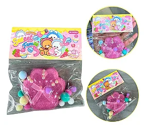 Taba Squishy Sweet Family Patinha Brilhante Rosa Tik Tok