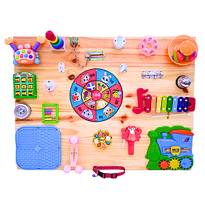 Painel Sensorial 22 Atividades Montessori Eduativo - 55x80cm