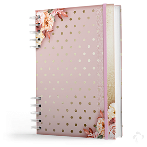 Caderno De Anotações -200 Pag- Coleção Floral - Rosa