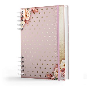 Caderno De Anotações -200 Pag- Coleção Floral - Rosa