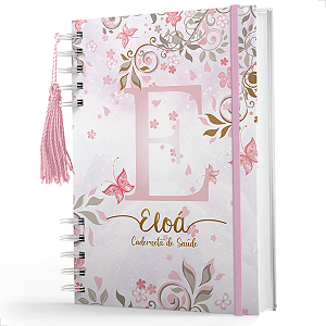 Caderneta de Vacinação Menina Floral - Personalizada com Nome