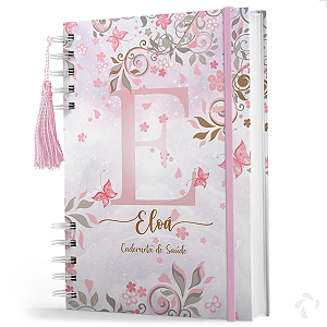 Caderneta de Vacinação Menina Floral - Personalizada com Nome