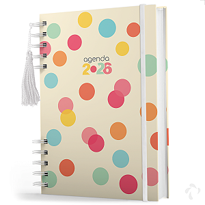 Agenda 2026 Coleção Happy Com Capa Dura Círculos Colors