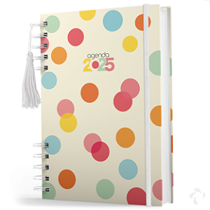 Agenda 2025 Coleção Happy Com Capa Dura Círculos Colors