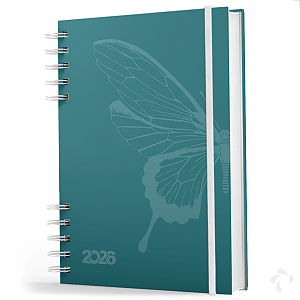 Nisti Print Agenda 2026 Organização Pessoal Capa Dura Borboleta Verde