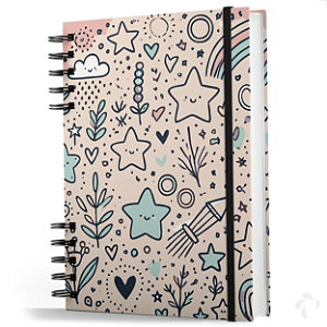 Caderno De Anotações Capa Dura Coleção Clean Happy Stars