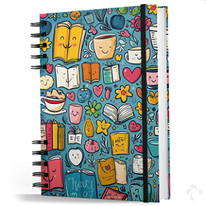 Caderno De Anotações Capa Dura Coleção Clean Elementos Cute