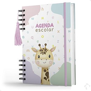 Agenda Creche Infantil Capa Dura Minha Rotina Menina Girafa