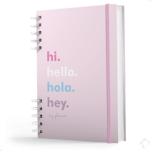 Planner Visão Semanal e Mensal Capa Dura Hi Hello Pink