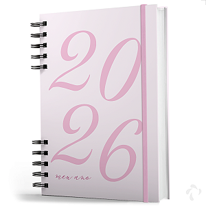 Agenda 2026 Capa Dura Organização Pessoal Anual Rosa Soft
