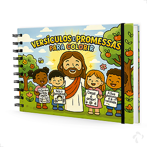 Livro de Colorir Infantil Capa Dura Tema Bíblico Promessas