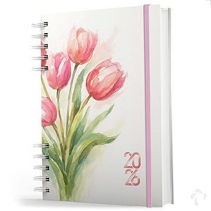 Agenda 2026 Capa Dura Planejamento Semanal Completo Tulipa