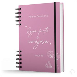 Caderno Planner Devocional Com Capa Dura Forte e Corajosa
