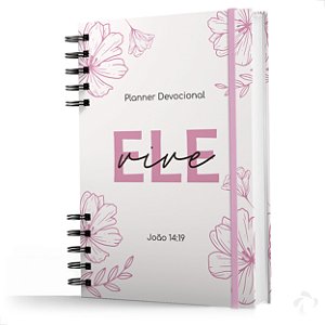 Caderno Planner Devocional Cristão Com Capa Dura Ele Vive