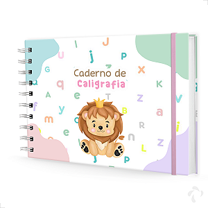 Caderno De Caligrafia c/ Atividades Capa Dura Menina Leão